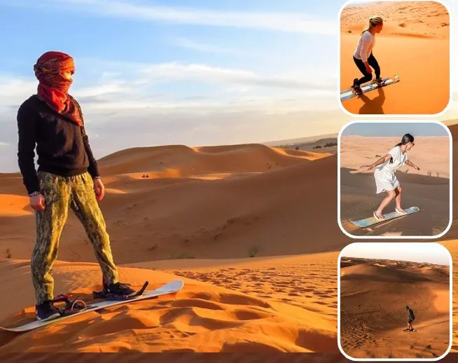 Sandboarding In lahab desert view